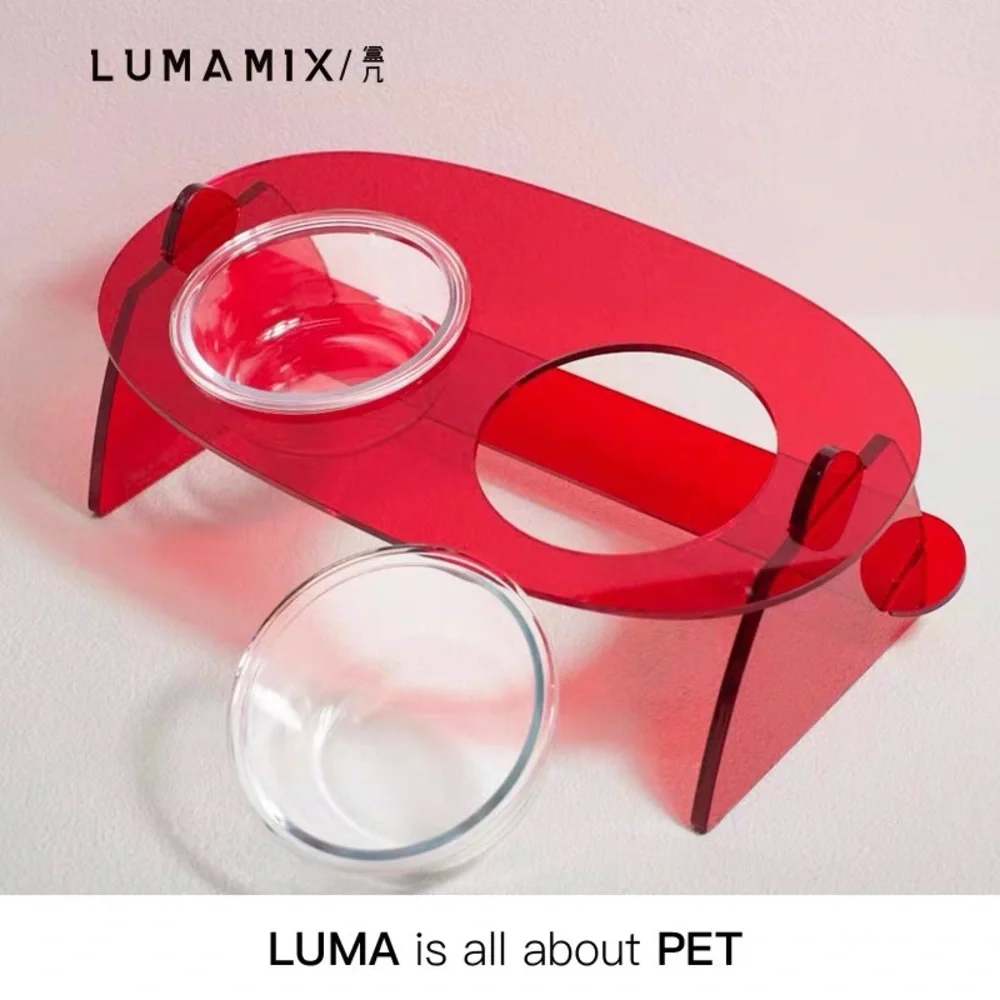 Customizable LumaMix Patent Design of Acrylic Pet Bowl Set For HOME & Travelling